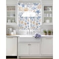 thumbnail image 3 of Blue Coastal Coral Swag Curtains for Living Room/Bedroom Windows, Ocean Starfish Shell Marine Life Kitchen Curtains and Valances Set 36 Inch Length, Light Filtering Swags Valance Curtain Panels, 3 of 5