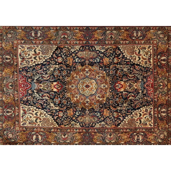 Ahgly Company Machine Washable Indoor Rectangle Traditional Tiger Orange Brown Area Rugs, 8' x 10'