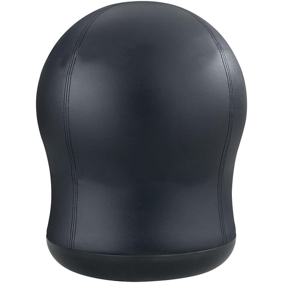 Scranton & Co Faux Leather Active Swivel Ball Office Chair in Black