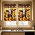 thumbnail image 3 of Sunflower Cow Print Kitchen Short Curtains, Rustic Farmhouse Rod Pocket Window Tier Curtains for Country Kitchen Cafe Window Decor, 3 of 7