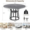 thumbnail image 2 of JoanKaren 47.2" Farmhouse Round Dining Table,Space Saving Wood Kitchen & Dining Room Circle Table Furniture with Storage and Metal Legs,Grey, 2 of 7