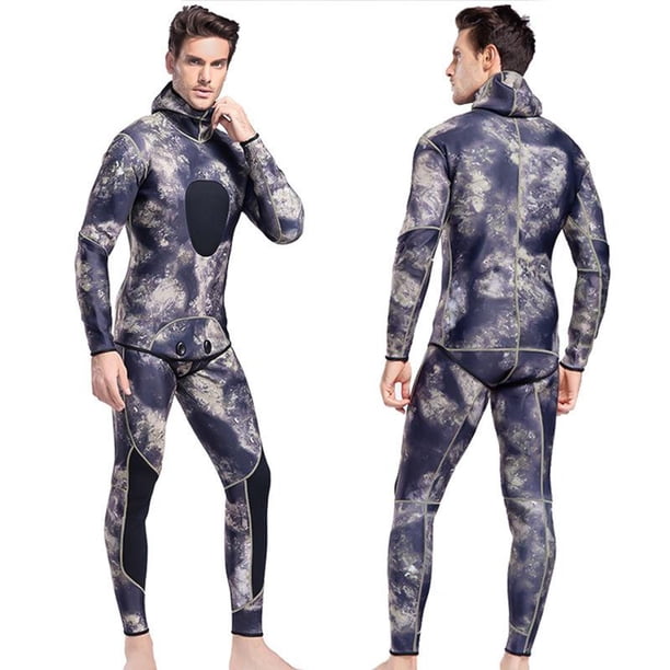 Trajes de neopreno para hombre de 3mm, trajes de buceo de neopreno de manga larga para surf, natación, deportes acuáticos, pesca , protección Gris 2XL Macarena Traje de buceo para hombres