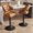 Brown 02, variant on S-HOME Modern Adjustable Swivel Counter Height Barstools, Set of 2, Double-Layer Upholstered with Back, Orange - for Kitchen Island, Bar, Dining Room