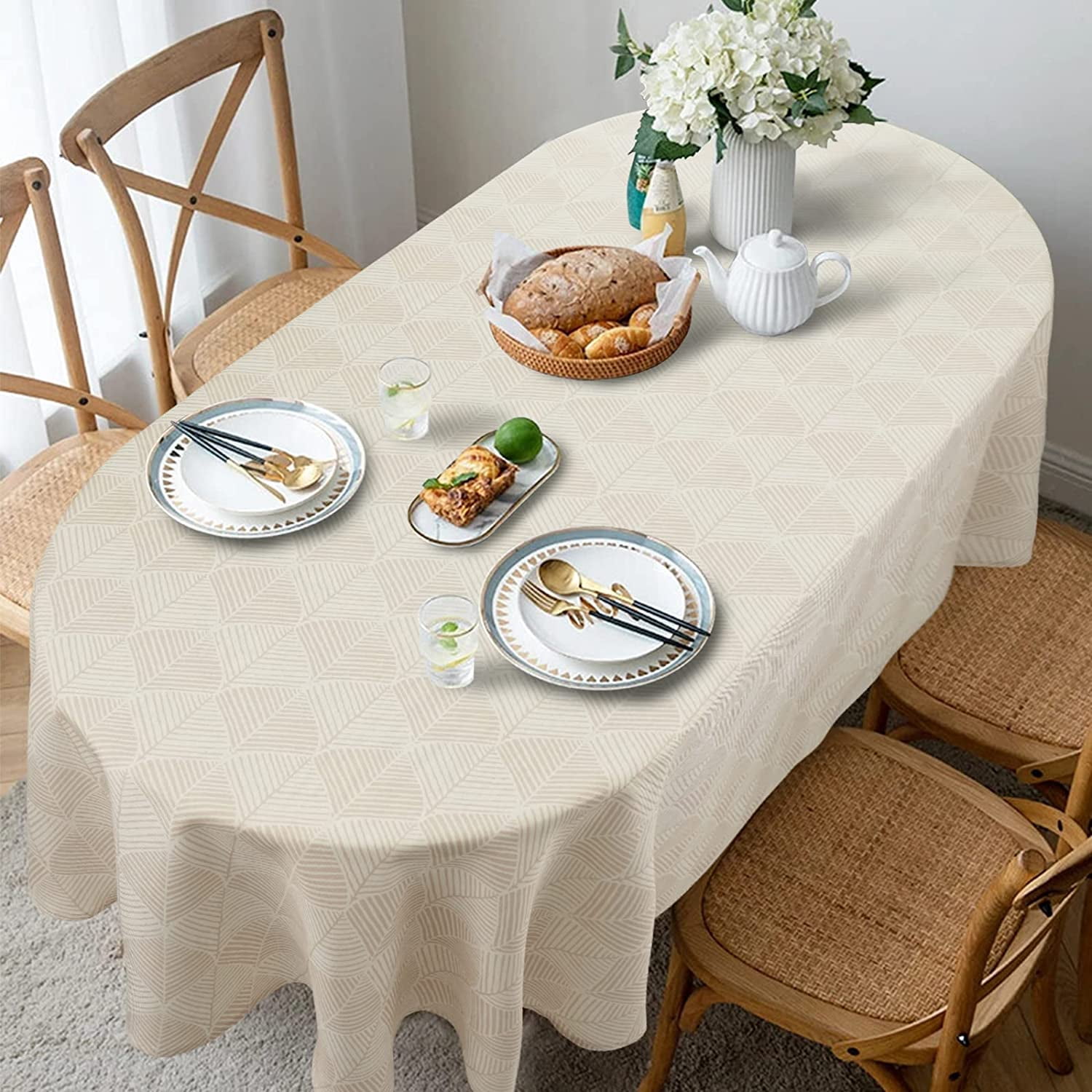 Azxsdrf Oval Tablecloth for Oval Table Waterproof Table Cloths for