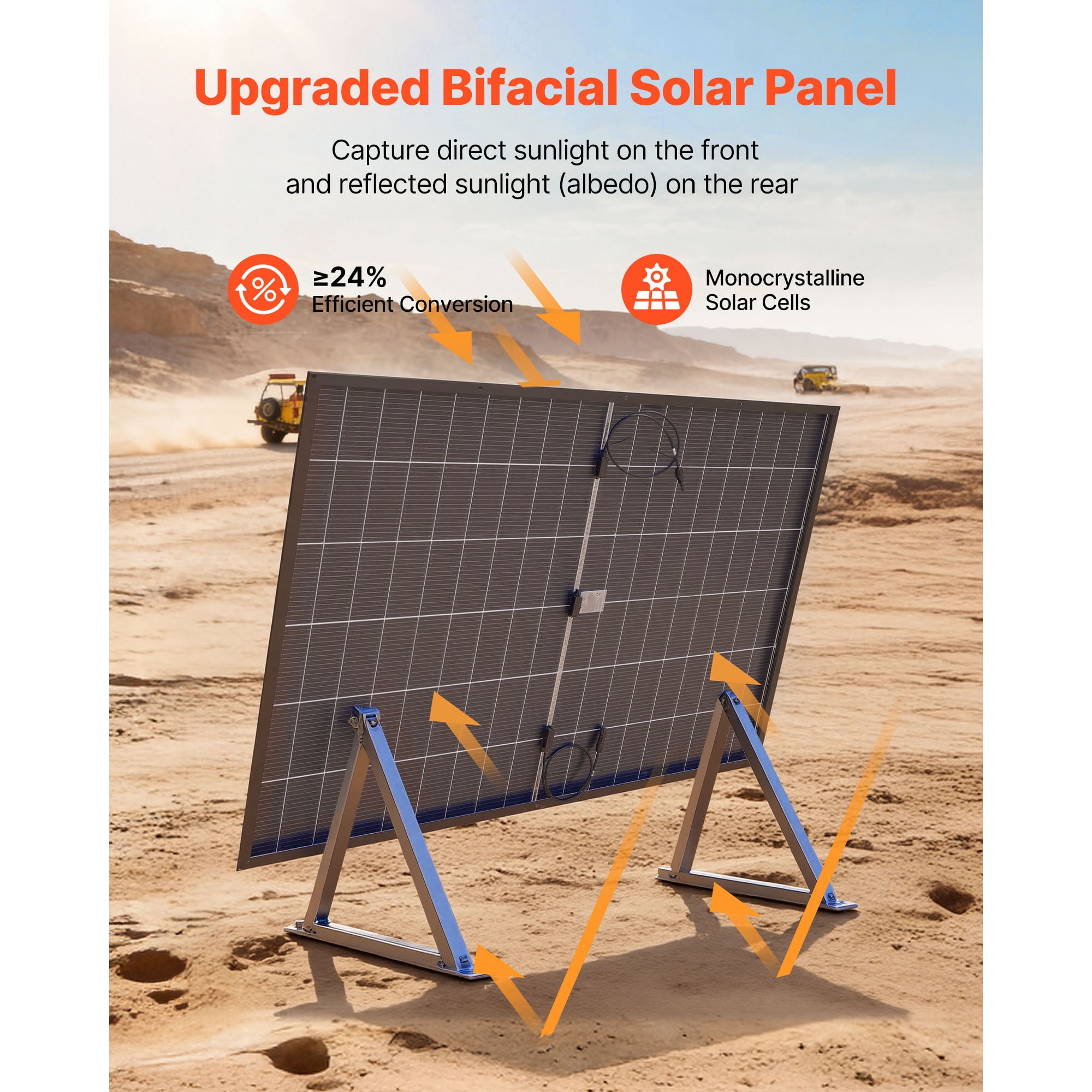 KFFKFF S400 Bifacial Monocrystalline Solar Panel 400W, 2 Pieces