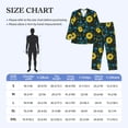 thumbnail image 4 of Balery Sunflowers And Blue Flower Pijama para Hombre de Dos Piezas con Manga Larga, Conjunto de Dormir y Descanso Suave con Bolsillos-Large, 4 of 7