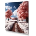 thumbnail image 2 of Designart "Country Snow Pink Trees" Floral Wall Art Living Room, 2 of 5