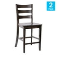 thumbnail image 2 of 2 Piece Counter Stool, Slatted Design Back, Washed Gray, 2 of 4