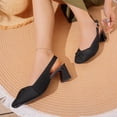 thumbnail image 5 of Slingback Pumps Elegant Dressy Heels for Women Closed Toe High Heels Wedding Bride Prom Party Evening Shoes Round Pointed Toe Backless Shoes, 5 of 9