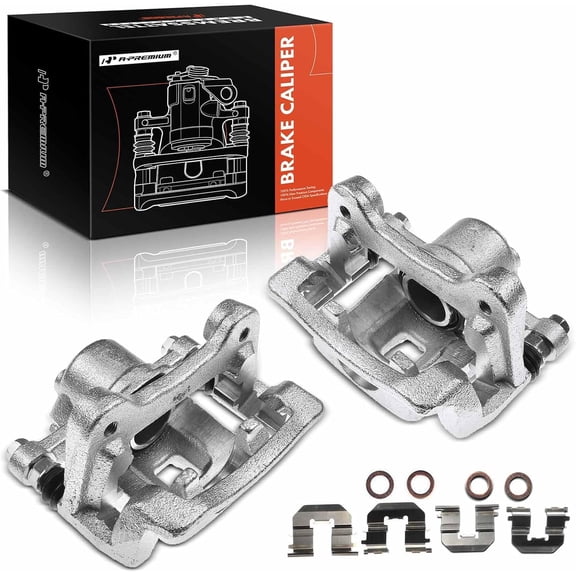 A-Premium Disc Brake Caliper Assembly with Bracket Compatible with Kia Optima 2012-2017 Hyundai Azera 2011-2016 Rear Driver and Passenger Side 2-PC Set