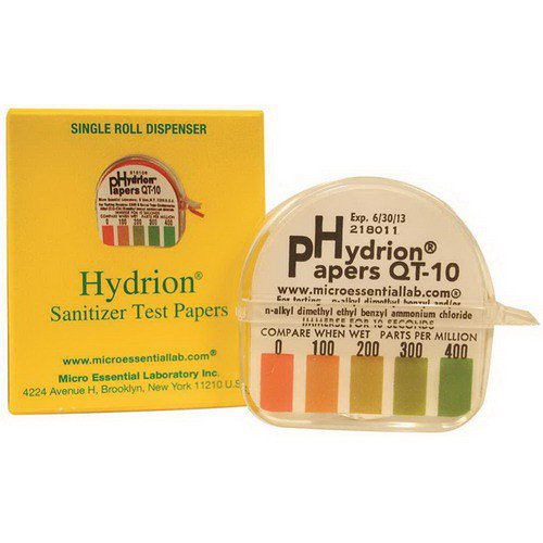 Spartan Hydrion QT10 Test Strip, 50 400 ppm 100/Roll