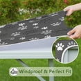 thumbnail image 6 of Grey Dog Paw Footprint Square Fitted Tablecloth with Elastic Edge,Square Table Cover,Washable Elastic Table Cover for Home Kitchen Party Decor 34"x34", 6 of 6