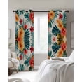 thumbnail image 4 of Palm Tree Pineapple Blackout Curtains for Bedroom Living Room Darkening Curtains 90 Inch Red Orange Floral Summer Black Out Window Curtain Privacy Insulated Window Treatment Grommet Drapes 52"x90"x2, 4 of 9