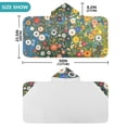 thumbnail image 4 of Yayeee Kids Hooded Towels Toddler Soft Absorbent Beach Bathing Wrap 50" x 23.5", Green Floral Garden, 4 of 5
