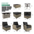 thumbnail image 4 of Clouddwell 13 Piece Outdoor Sectional Set with Swivel Rocker Chairs of 2, Patio Conversation Sets with Fire Pit Table and Ottomans, Black, 4 of 8