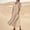 Khaki #2, variant on XWSHYW Party Dresses for Women Cotton and Linen Solid Color Crew Neck Long Dress Quick Dry Short Sleeve Loose Fit Sundress