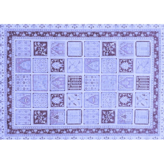 Ahgly Company Indoor Rectangle Oriental Blue Modern Area Rugs, 5' x 8'