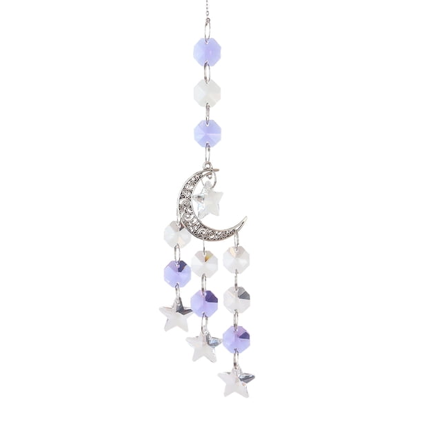 FLhrweasw Adornos Viento Cristal Y Metal Del (púrpura)