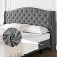 thumbnail image 4 of M optimized Queen King Bed Frame with Headboard and Footboard, Upholstered Platform Bed, Strong Wooden Slats, No Box Spring Needed, Easy Assembly, 4 of 6