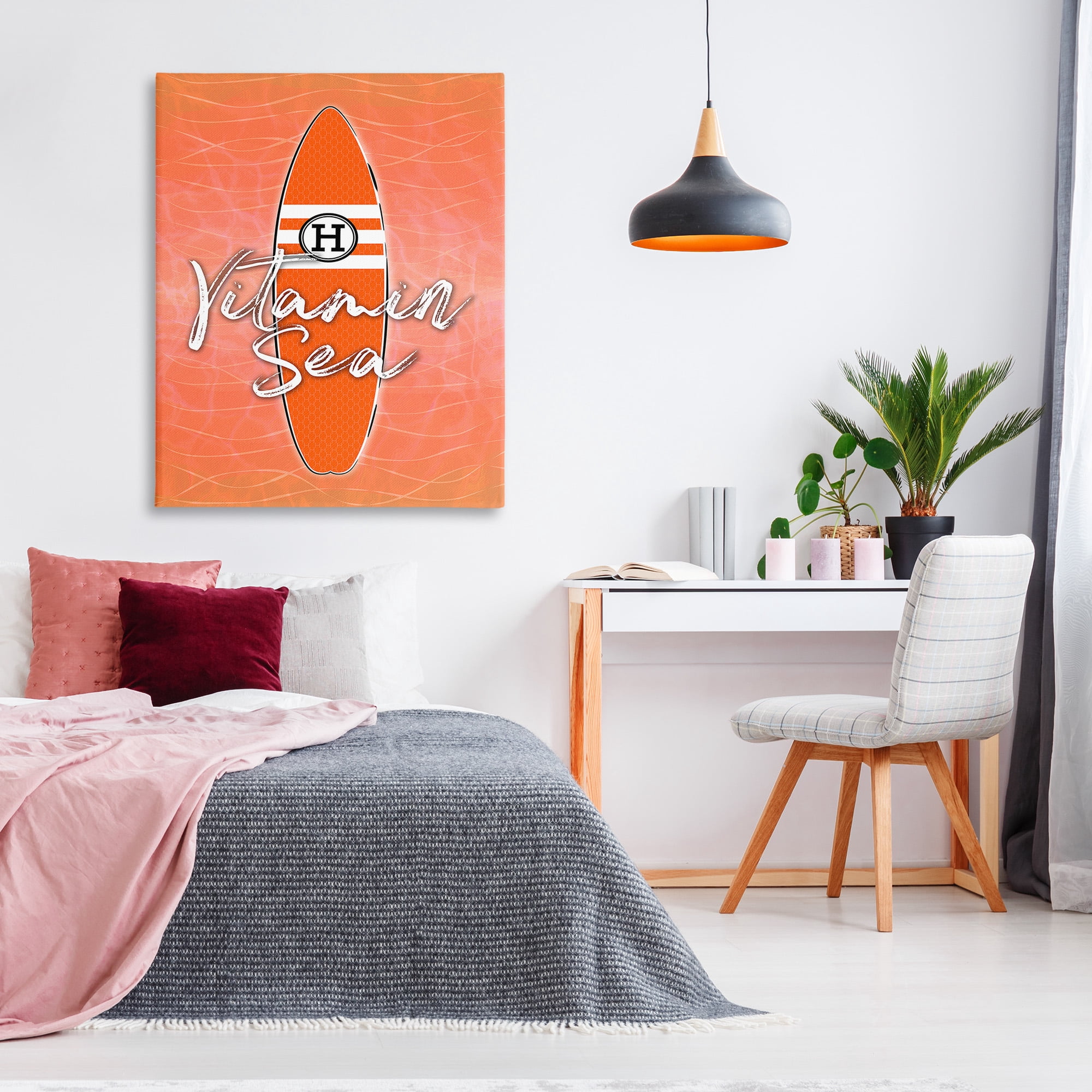 Stupell Industries Vitamin Sea on Orange Beauty & Fashion Painting Gallery Wrapped Canvas Art Print Wall Art, 36 x 48