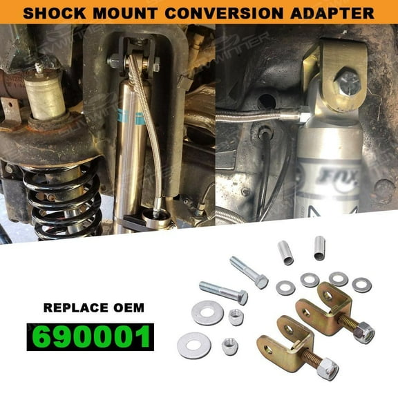 ELITEWILL Mount to Eyelet Shock Adapter Stem Heavy Duty Steel 690001 2 Pcs