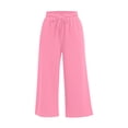 thumbnail image 3 of QASIEATN High Waisted Wide Leg Pocket Pants for Women Fashion Solid Color Sweatpants Casual Elastic Trousers, 3 of 3