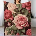 thumbnail image 4 of Vintage Elegant Popular Rose Floral Blanket Vintage Floral with Victorian Bouquet of Flowers on Garden Roses Plush Throw Fleece Blanket 50"x60" Blanket Super Soft Cozy Couch Sofa Throw Blanket, 4 of 6