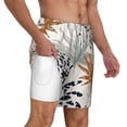 thumbnail image 2 of Kdxio Tropical Leaves Print Men'S Swim Trunks With Compression Liner 7 Inch Inseam Quick Dry Swim Shorts, 2 of 7