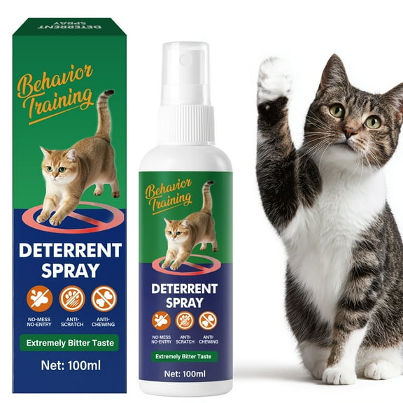 Cat-Repellent-Spray, Cat Deterrent Spray 100ml , No Scratch Spray for Cats , Citrus Spray for Cats & Dogs , Furniture Protection ,Cat Pee Deterrent & Christmas Tree Spray Indoor & Outdoor Use.