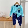 thumbnail image 2 of TOWED22 Toddler Newborn Boy Clothes 2Pcs Long Sleeve Print Cotton Pullover Top Elastic Waist Pants Fall Winter Outfits(Sky Blue,5-6 Y), 2 of 5
