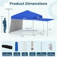 thumbnail image 3 of Gymax 14 X 9.2 FT Pop up Canopy Tent w/ 2 Convertible Sidewalls to Awning & Stakes Blue, 3 of 10