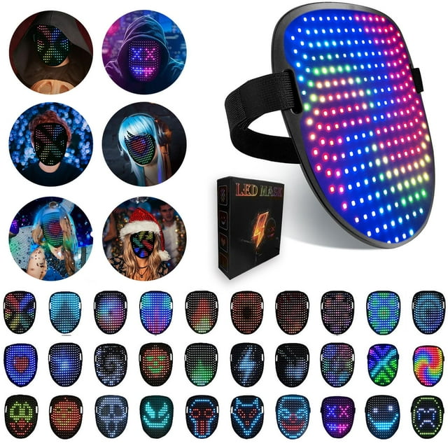 Máscara LED MEGOO con sensor de gestos que se transforma para fiestas