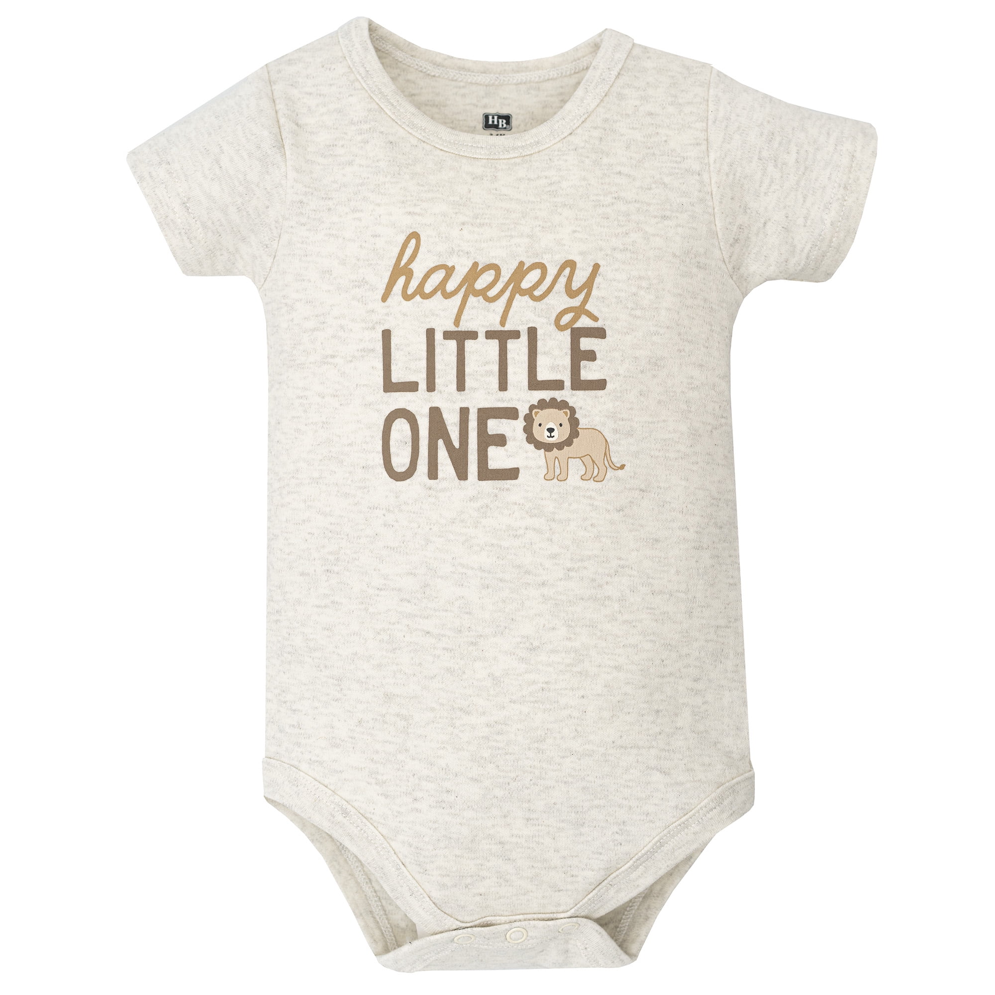 Hudson Baby Boy Cotton Bodysuit, Shorts and Shoe Set, Happy Little One Safari, 6-9 Months