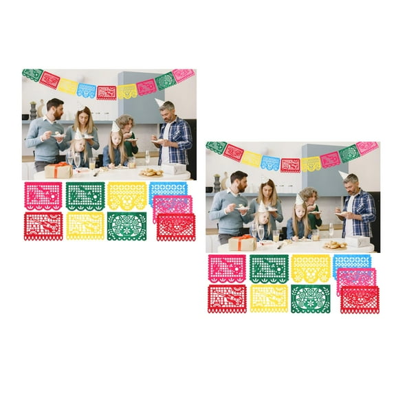 HIAKDOFT Fiesta Banner Multi Color For Party Decoration 2 Sets 16.39X12.18X0.04In