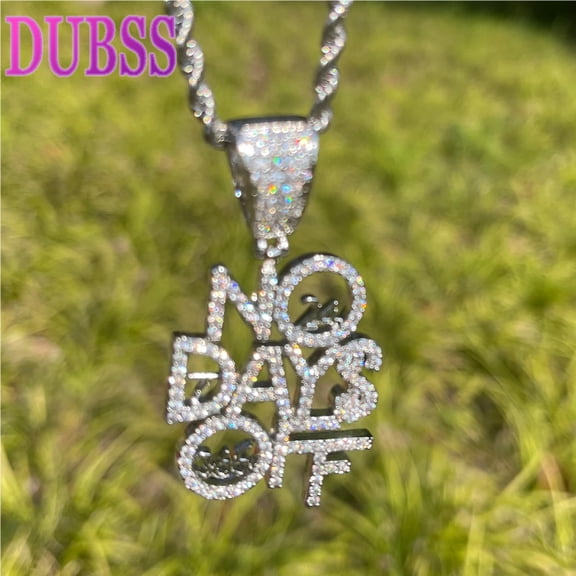 Dubss Iced Out Necklace Pendant for Women Real Gold Plated Cubic Zirconia Copper Hip Hop Jewelry