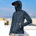 thumbnail image 2 of SHTXOZHI Sweat à Capuche Léger Protection Solaire pour Hommes Performance Manches Longues pour Randonnée Course, 2 of 7