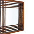 thumbnail image 2 of Benzara BM229394 Lattice Design Wooden Frame Wall Mirror, Brown, 2 of 4
