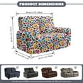 thumbnail image 2 of Xoenoiee Colorful Leopard Print 6 Pieces Recliner Loveseat Covers Stretch Recliner Sofa Slipcover with Elastic Bottom Jacquard Fitted Reclining Couch Cover Furniture Protector with Pockets, 2 of 6