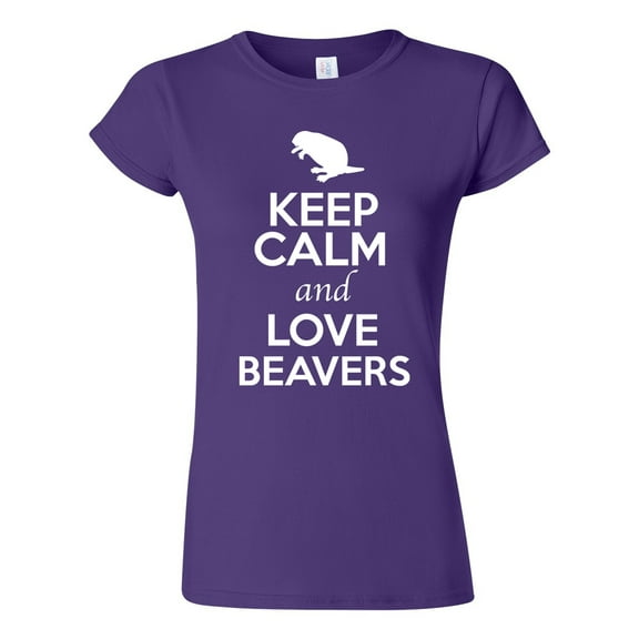 Junior Keep Calm And Love Beavers Chipmunks Animal Lover T-Shirt Tee