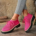 thumbnail image 4 of Rokment Womens Mesh Slip on Socks Oxfords Breathable Fashionable Platform Chunky Lug Sole Mid Heel High Top Fashion Sneakers Walking Dress Shoes C Size 6, 4 of 9
