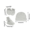 thumbnail image 4 of Clearance! Baberdicy Newborn Hat Gloves Foot Set Three Piece Multi Color Set Army Green, 4 of 5