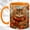 Orange, variant on Tabby Cat Coffee Mug, Autumn Animal Mug, Ceramic 11 oz