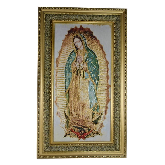 Three Star 39" x 23" Virgin Mary Woven And Framed Tapestry ML5004
