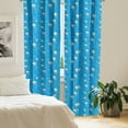 thumbnail image 2 of Ambesonne Cartoon Window Curtains, Fairies in the Sky, Each 28" W x 63" L, Azure Blue and Multicolor, 2 of 4