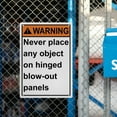 thumbnail image 6 of ANSI Vertical Machine Safety Sign 8"x12" Weatherproof UV Resistant Indoor Outdoor Industrial Caution Warning Sign (Never place objects on hinged blow-out panels), 6 of 7