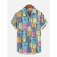 thumbnail image 5 of Camisa casual con estampado de gato lindo para hombre, camisa de manga corta clásica con impresión 3D para uso diario, camisas hawaianas de moda para mujeres Hrajuku, 5 of 5