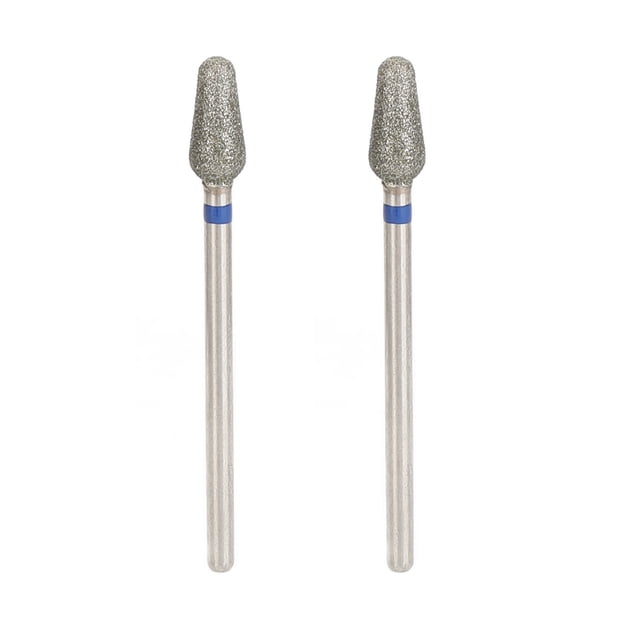 Brocas De Manicura Para Decoración De Uñas, Brocas De Acero De Tungsteno Para Uñas, Alisado Azul, 2 Piezas Para Manicuristas