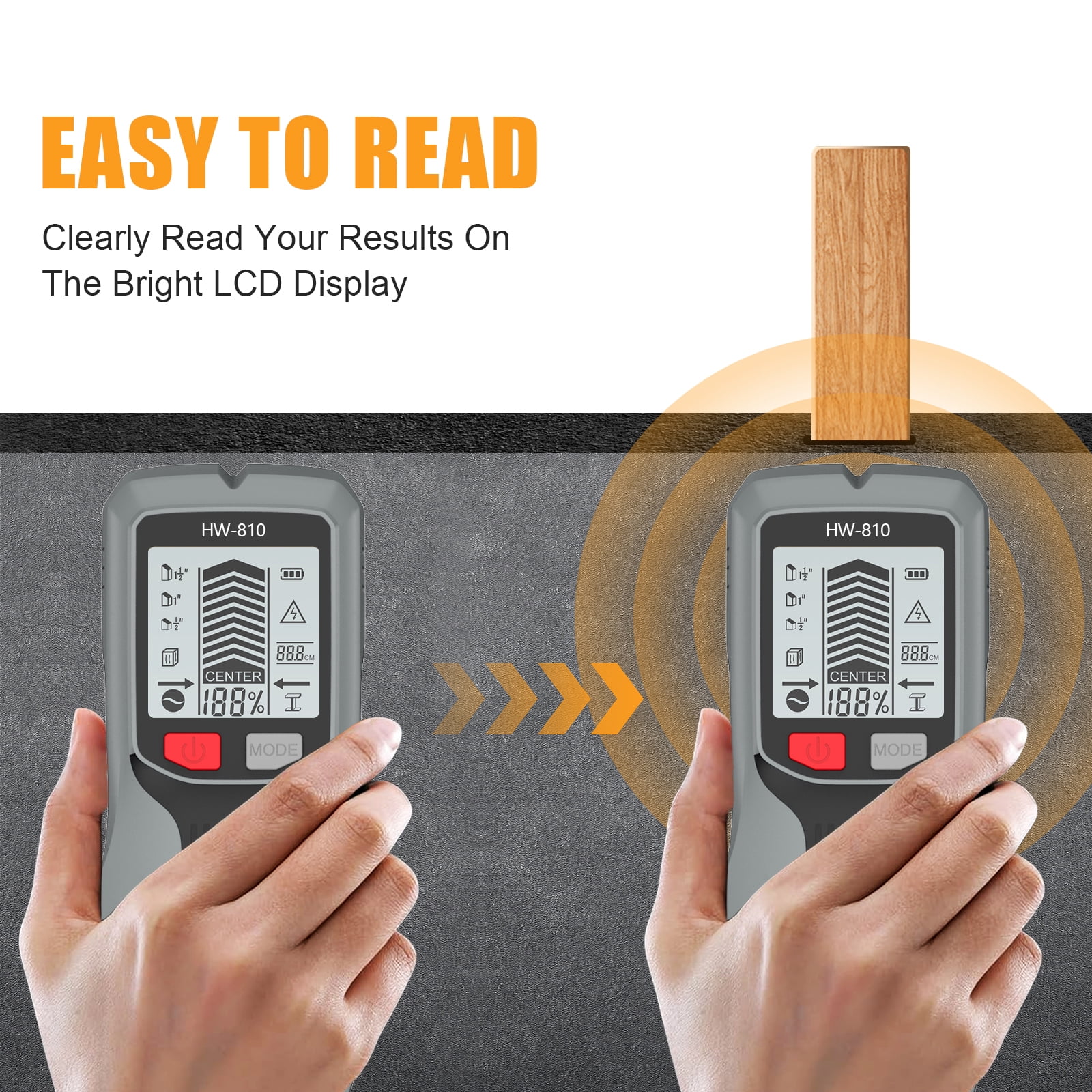 Efficient Metal and Wall Detector Wall Scanner for Home Improvement Projects with LCD for and Cable Detection