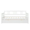 thumbnail image 3 of Twin Size Daybed,Daybed Frame with Trundle,Bed Sofa with Headboard for Living Room Guest Room Bedroom,White, 3 of 7