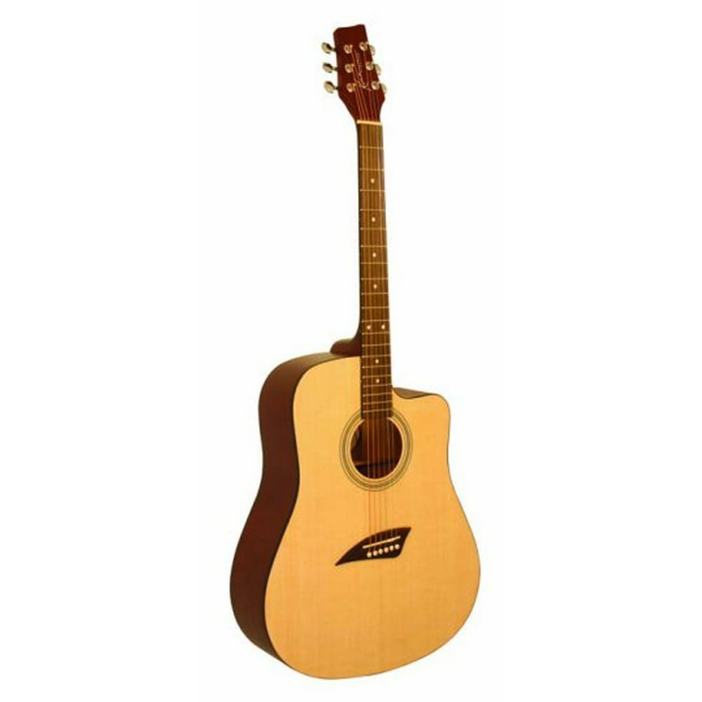 Kona K1 Series Acoustic Dreadnought Cutaway Guitar, Natural Satin